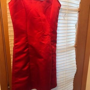 Red satin new dress